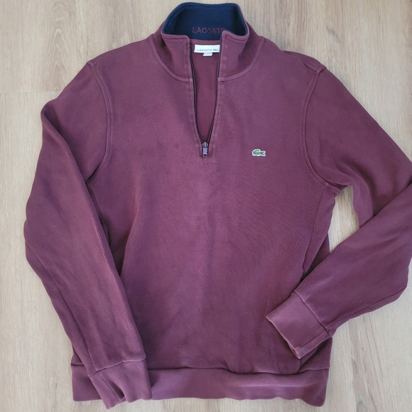 Lacoste Men´s Maroon Zip-Up Sweater